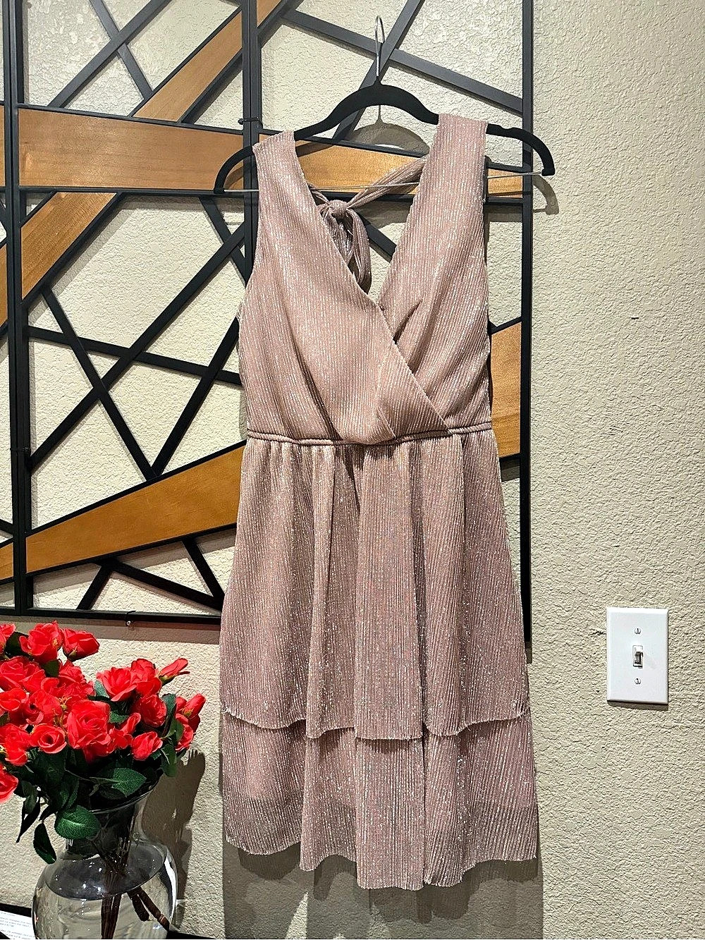 CROPP Wrap Midi Dress in light brown Small